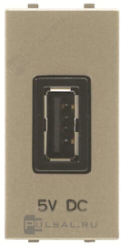 Зарядка USB-A, 2А
Zenit,  USB type-A 5V,  одинарная,   цвет - шампань,  пластмасса,  N2185.2 CV,  2CLA218520N1901,  ABB
 - PULSAL.RU