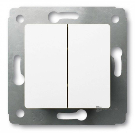 Выключатель
Cariva,  двухклавишный,  без подсветки,   цвет - белый,  пластмасса,  773658,  7 736 58,  Legrand
 - PULSAL.RU