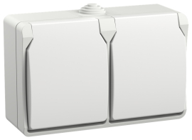 Розетка
ФОРС,  со шторками,  с крышкой,  с заземлением,  двойная,  винтовые клеммы,   цвет - белый,  пластмасса,  IP 54,  ERS22-K01-16-54-DC,  IEK
 - PULSAL.RU