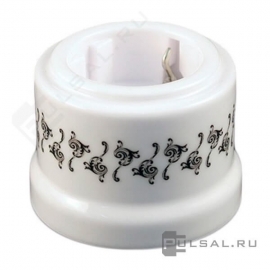 Розетка
Лизетта Декор,  без шторок,  с заземлением,  одинарная,  винтовые клеммы,   цвет - белый - декор d1/1,  фарфор / керамика,  B1-101-01-D1/1,  B1-101-01 D1/1,  Bironi
 - PULSAL.RU