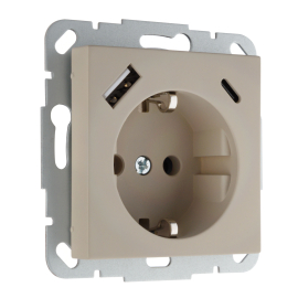 Розетка USB A+C, 3.4А с электрической розеткой
Epsilon,  Retro Liregus,  USB type-C 5V,  USB type-A 5V,  двойная,   цвет - кремовый матовый,  пластмасса,  IUK-3-01.R/ONC,  LIREGUS
 - PULSAL.RU