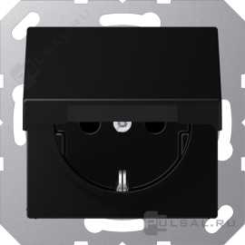 Розетка
ECO profi и ECO profi Standart,  ECO profi design (ECO Profi Deco),  без шторок,  с крышкой,  с заземлением,  одинарная,  безвинтовые клеммы,   цвет - черный матовый,  пластмасса,  EP1420KLSWM,  EP 1420 KL SWM,  JUNG
 - PULSAL.RU