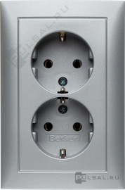 Розетка
B.7,  без шторок,  с заземлением,  двойная,  безвинтовые клеммы,   цвет - алюминий матовый,  пластмасса,  47549939,  4754 99 39,  Berker
 - PULSAL.RU