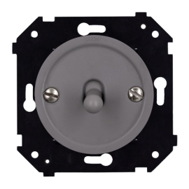 Кнопка тумблерная
Шедель Бриз,  одноклавишный,   цвет - титан матовый,  пластмасса,  B3-230-26M-PB,  Bironi
 - PULSAL.RU