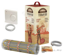 Нагревательный мат с терморегулятором,  Национальный комфорт 2НК,   площадь - 6 м.кв.,   мощность - 900 Вт.,  под плитку, под ламинат и паркет,  двужильный,  2228663,  100035779000,  Национальный комфорт - PULSAL.RU