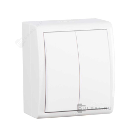 Выключатель
Simon 15 Aqua,  двухклавишный,  с подсветкой,   цвет - белый глянец,  пластмасса,  IP 54,  1594399-030,  Simon
 - PULSAL.RU