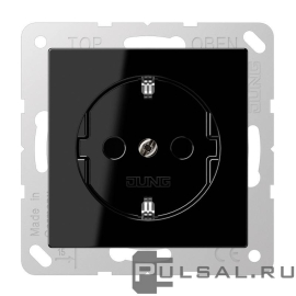 Розетка
A VIVA,  A creation,  A 550,  A flow,  со шторками,  с заземлением,  одинарная,  безвинтовые клеммы,   цвет - черный,  пластмасса,  A1520KISW,  A 1520 KI SW,  JUNG
 - PULSAL.RU