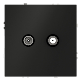 Розетка TV-SAT
S70,  телевизионная (TV),  спутниковая (SAT),  двойная,   цвет - черный матовый,  пластмасса,  VLS060408,  Voltum
 - PULSAL.RU