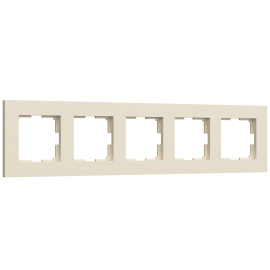 Рамка
Slab,  5 постов,   цвет - айвори матовый,  вертикальная,  горизонтальная,  пластмасса,  W0052962,  a067787,  Werkel
 - PULSAL.RU