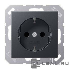 Розетка
A VIVA,  A creation,  A 550,  A flow,  AS 500,  без шторок,  с заземлением,  одинарная,  винтовые клеммы,   цвет - антрацит матовый,  пластмасса,  A1520BFANM,  A 1520 BF ANM,  JUNG
 - PULSAL.RU