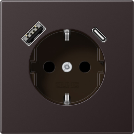 Розетка USB A+C с электрической розеткой
LS 990,  LS 1912,  LS ZERO,  LS-design,  FD-design,  USB type-C 5V,  USB type-A 5V,  Электр. с USB,  двойная,   цвет - алюминий темный,  металл,  AL1520-15CAD,  AL 1520-15 CA D,  JUNG
 - PULSAL.RU