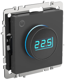 Термостат электронный, 16 А, 3500 Вт
BRITE,  поворотный,  датчик t° пола (внешний),  без таймера,   цвет - графит,  пластмасса,  BR-RT11-K53,  IEK
 - PULSAL.RU