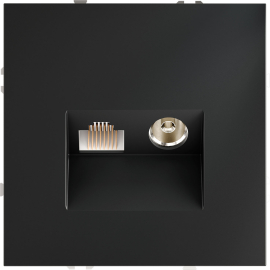 Розетка одиночная TV+RJ45
S70,  телевизионная (TV),  одинарная,   цвет - графит,  пластмасса,  VLS060707,  Voltum
 - PULSAL.RU