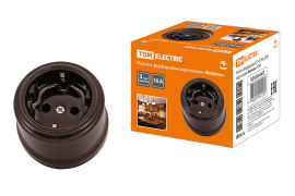 Розетка
Болонь,  без шторок,  с заземлением,  одинарная,  винтовые клеммы,   цвет - коричневый,  фарфор / керамика,  SQ1820-0412,  TDM
 - PULSAL.RU