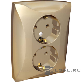 Розетка
Дуэт,  со шторками,  с заземлением,  двойная,  винтовые клеммы,   цвет - шампань,  пластмасса,  WDE000426,  Schneider Electric
 - PULSAL.RU