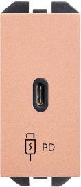 Зарядка USB type-C, 20 Вт с быстрой зарядкой QC PD
Simon 270,  USB type-C 5V,  одинарная,   цвет - медь матовая,  пластмасса,  20000382-091,  Simon
 - PULSAL.RU