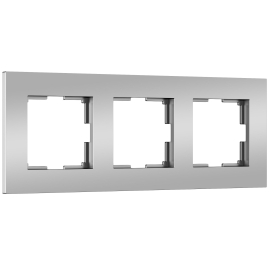 Рамка
Slab,  3 поста,   цвет - серебряный матовый,  вертикальная,  горизонтальная,  пластмасса,  W0032965,  a062815,  Werkel
 - PULSAL.RU