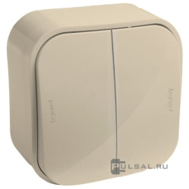 Выключатель
Quteo,  двухклавишный,  без подсветки,  с возможностью подсветки,   цвет - слоновая кость,  пластмасса,  782232,  7 822 32,  Legrand
 - PULSAL.RU