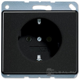Розетка
SL 500,  со шторками,  с заземлением,  одинарная,  безвинтовые клеммы,   цвет - черный,  пластмасса,  SL520KISW,  SL 520 KI SW,  JUNG
 - PULSAL.RU