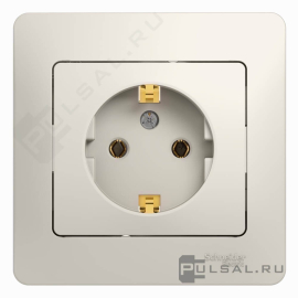 Розетка с рамкой
Glossa,  без шторок,  с заземлением,  одинарная,  винтовые клеммы,   цвет - молочный,  пластмасса,  GSL000942,  Schneider Electric
 - PULSAL.RU