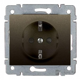 Розетка
Galea Life,  без шторок,  с заземлением,  одинарная,  безвинтовые клеммы,   цвет - бронза темная,  пластмасса,  771262,  7 712 62,  Legrand
 - PULSAL.RU