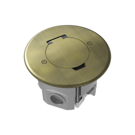 Лючок круглый в пол с установочным набором (без розеток)
Лючки DFB,  напольная,  1 пост,  2 модуля,   цвет - латунь античная,  металл,  IP 44,  DFB2ZROB,  Donel
 - PULSAL.RU