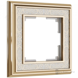 Рамка Gracia
Palacio,  1 пост,   цвет - белый, золото,  белый,  вертикальная,  горизонтальная,  металл,  W0011429,  a051325,  Werkel
 - PULSAL.RU