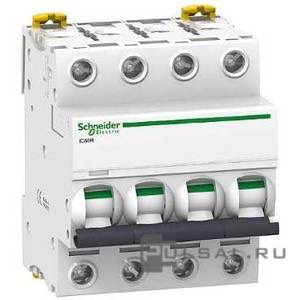 Автоматический выключатель Acti 9 iC60H, 4 полюса, 6А, B, 10 кА, A9F88406, Schneider Electric - PULSAL.RU Автоматический выключатель Acti 9 iC60H, 4 полюса, 6А, B, 10 кА, A9F88406, Schneider Electric - PULSAL.RU