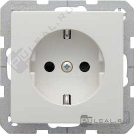 Розетка
Q.1,  Q.3,  Q.7,  со шторками,  с заземлением,  одинарная,  безвинтовые клеммы,   цвет - белый бархат,  пластмасса,  47236089,  4723 60 89,  Berker
 - PULSAL.RU