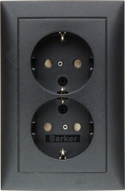 Розетка
B.3,  B.7,  со шторками,  с заземлением,  двойная,  безвинтовые клеммы,   цвет - антрацит матовый,  пластмасса,  47299949,  4729 99 49,  Berker
 - PULSAL.RU