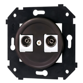 Розетка оконечная
Шедель Бриз,  телевизионная (TV),  двойная,   цвет - коричневый,  пластмасса,  B3-306-22,  Bironi
 - PULSAL.RU