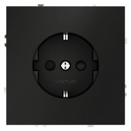 Розетка
S70,  со шторками,  с заземлением,  одинарная,  безвинтовые клеммы,   цвет - черный матовый,  пластмасса,  VLS040208,  Voltum
 - PULSAL.RU