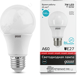 Лампа
светодиодная
Elementary,   цоколь - E27,   мощность - 7Вт,   световой поток - 540Лм,   цветовая температура - 4100К,  не диммируется,  23227A,  Gauss - PULSAL.RU