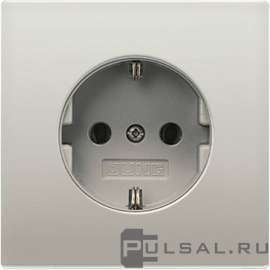 Розетка
LS 990,  LS 1912,  LS plus,  LS ZERO,  LS-design,  FD-design,  без шторок,  с заземлением,  одинарная,  безвинтовые клеммы,   цвет - нержавеющая сталь,  металл,  ES1520,  ES 1520,  JUNG
 - PULSAL.RU