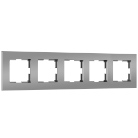 Рамка
Slab,  5 постов,   цвет - серебряный матовый,  вертикальная,  горизонтальная,  пластмасса,  W0052965,  a067789,  Werkel
 - PULSAL.RU