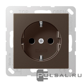Розетка
A VIVA,  A creation,  A 550,  A flow,  со шторками,  с заземлением,  одинарная,  безвинтовые клеммы,   цвет - мокко,  пластмасса,  A1520KIMO,  A 1520 KI MO,  JUNG
 - PULSAL.RU