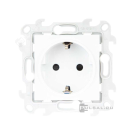Розетка
Simon 24 Harmonie,  со шторками,  с заземлением,  одинарная,  безвинтовые клеммы,   цвет - белый глянец,  пластмасса,  2450432-030,  Simon
 - PULSAL.RU