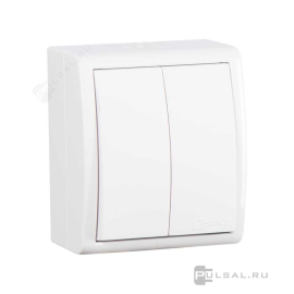 Выключатель
Simon 15 Aqua,  двухклавишный,  без подсветки,   цвет - белый глянец,  пластмасса,  IP 54,  1594398-030,  Simon
 - PULSAL.RU