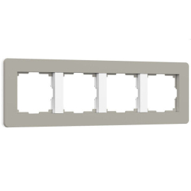 Рамкa
Split,  4 поста,   цвет - дымчатый,  белый матовый,  вертикальная,  горизонтальная,  пластмасса,  W0043067,  a067264,  Werkel
 - PULSAL.RU