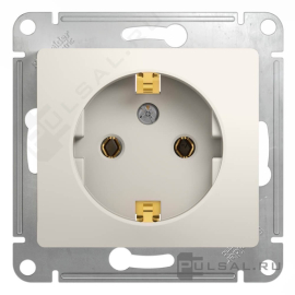 Розетка
Glossa,  без шторок,  с заземлением,  одинарная,  винтовые клеммы,   цвет - молочный,  пластмасса,  GSL000943,  Schneider Electric
 - PULSAL.RU