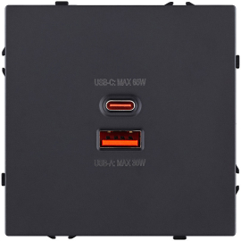 Розетка USB type-C + type-A, 3.0А 65Вт
Eclipse,  USB type-C 5V,  USB type-A 5V,  двойная,   цвет - черный матовый,  пластмасса,  EC-024BK,  Kollinger
 - PULSAL.RU