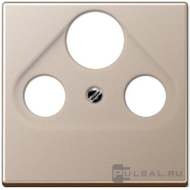 Накладка
A VIVA,  A creation,  A 550,  A flow,  ECO profi и ECO profi Standart,  ECO profi design (ECO Profi Deco),  телевизионная (TV),  спутниковая (SAT),  радио (R),  тройная,   цвет - шампань,  пластмасса,  A561PLSATCH,  A 561 PLSAT CH,  JUNG
 - PULSAL.RU