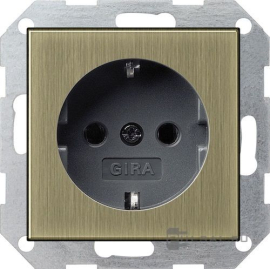 Розетка
ClassiX,  ClassiX Art,  без шторок,  с заземлением,  одинарная,  безвинтовые клеммы,   цвет - бронзовый,  металл,  0188603,  0188 603,  Gira
 - PULSAL.RU