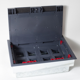 Люк на 8 постов с металлической коробкой
Системы лючков,  напольная,  8 постов,  16 модулей,   цвет - серый,  металл,  пластмасса,  IP 40,  300009-SPL,  300009,  SPL
 - PULSAL.RU