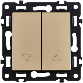 Выключатель для жалюзи
Asthetik,  без фиксации,  без подсветки,   цвет - золотой,  пластмасса,  AS-013GD,  Kollinger
 - PULSAL.RU