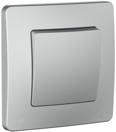 Переключатель 10 А
Blanca,  одноклавишный,  без подсветки,   цвет - алюминий,  пластмасса,  IP 44,  BLNVS410603,  Schneider Electric
 - PULSAL.RU