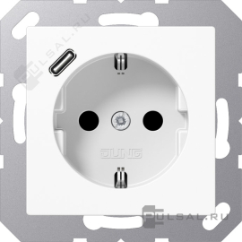 Розетка USB C с электрической розеткой
A VIVA,  A creation,  A 550,  A flow,  AS 500,  USB type-C 5V,  Электр. с USB,  одинарная,   цвет - белый,  пластмасса,  A1520-18CWW,  A 1520-18 C WW,  JUNG
 - PULSAL.RU