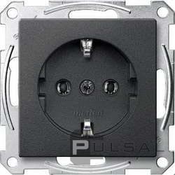 Розетка
M-Plan,  M-Elegance,  M-Pure,  M-Pure Decor,  без шторок,  с заземлением,  одинарная,  безвинтовые клеммы,   цвет - антрацит,  пластмасса,  MTN2301-0414,  MEG2301-0414,  Merten
 - PULSAL.RU