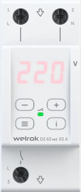 Реле контроля напряжения 1P+N с термозащитой Relay welrok, 1НО, 63А, 220В AC, D2-63 red, Welrok - PULSAL.RU Реле контроля напряжения 1P+N с термозащитой Relay welrok, 1НО, 63А, 220В AC, D2-63 red, Welrok - PULSAL.RU