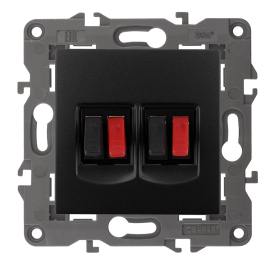 Розетка акустическая
Elegance,  2 пары,   цвет - антрацит,  пластмасса,  Б0034330,  14-3112-05,  ЭРА
 - PULSAL.RU